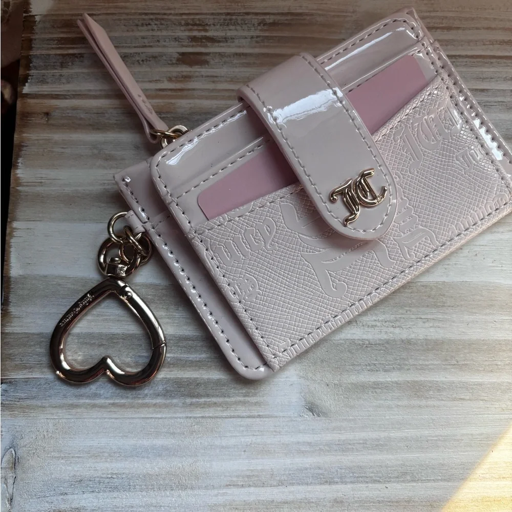 Victoria's Secret Pink Stripe Card Holder and Pale Pink Wallet Set